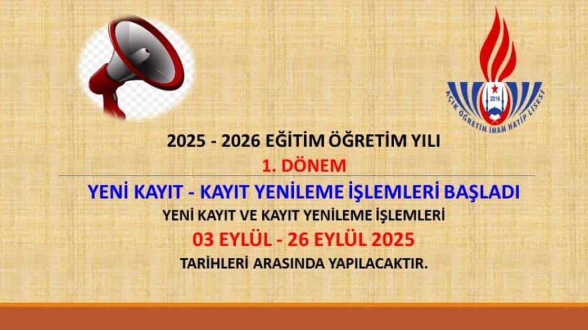 Açık Öğretim İmam Hatip Lisesi Kayıtları Başladı